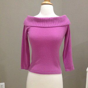 Moda International 100%  cashmere off the shoulder sweater